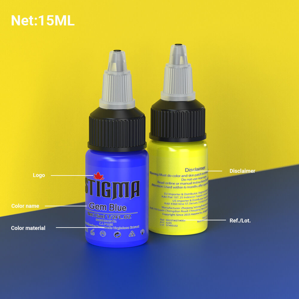 Tattoo Ink Color Set 7 PCS 15ml Stigma